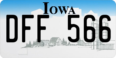 IA license plate DFF566