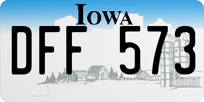 IA license plate DFF573