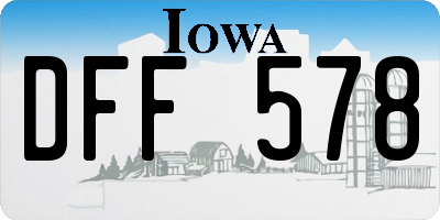 IA license plate DFF578