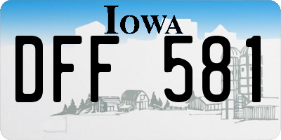 IA license plate DFF581