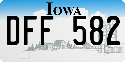 IA license plate DFF582