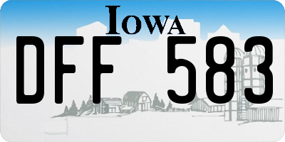 IA license plate DFF583