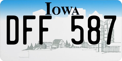 IA license plate DFF587