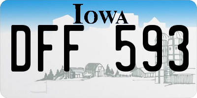 IA license plate DFF593