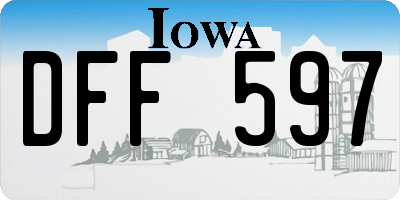IA license plate DFF597