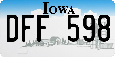 IA license plate DFF598