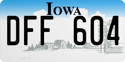 IA license plate DFF604