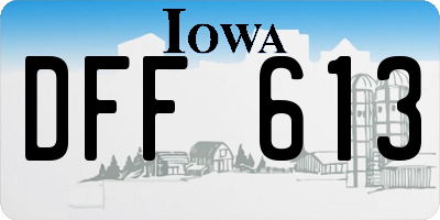 IA license plate DFF613
