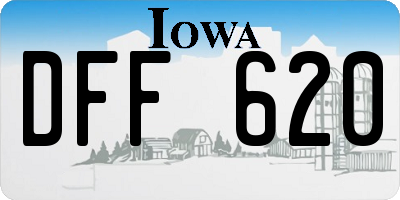IA license plate DFF620
