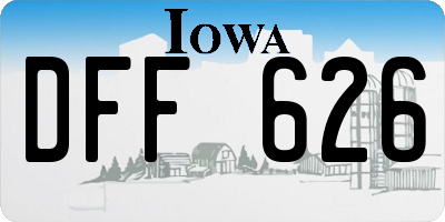 IA license plate DFF626