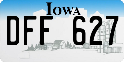 IA license plate DFF627