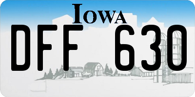 IA license plate DFF630