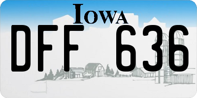 IA license plate DFF636