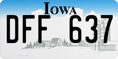 IA license plate DFF637