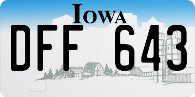 IA license plate DFF643