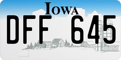 IA license plate DFF645