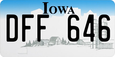 IA license plate DFF646