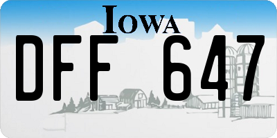 IA license plate DFF647
