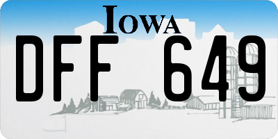IA license plate DFF649