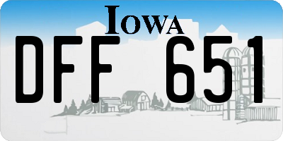 IA license plate DFF651