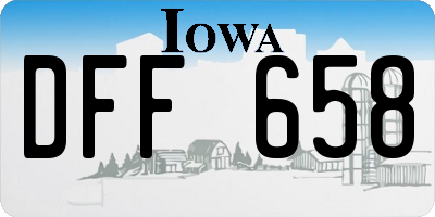 IA license plate DFF658