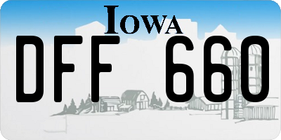 IA license plate DFF660
