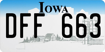 IA license plate DFF663