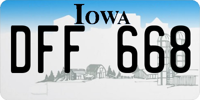 IA license plate DFF668