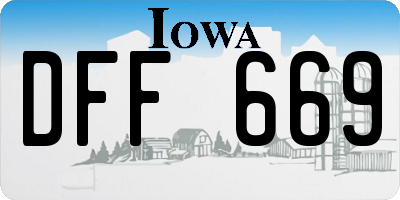 IA license plate DFF669
