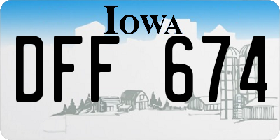 IA license plate DFF674