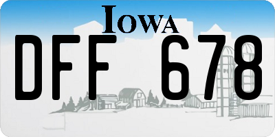 IA license plate DFF678