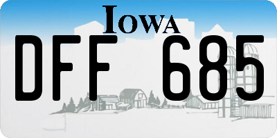 IA license plate DFF685