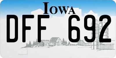 IA license plate DFF692