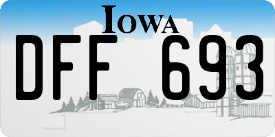 IA license plate DFF693