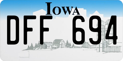 IA license plate DFF694