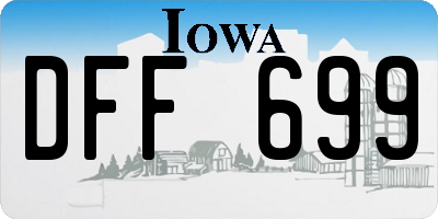 IA license plate DFF699