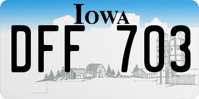 IA license plate DFF703