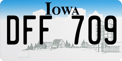 IA license plate DFF709