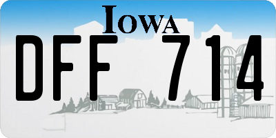 IA license plate DFF714
