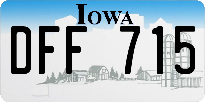 IA license plate DFF715