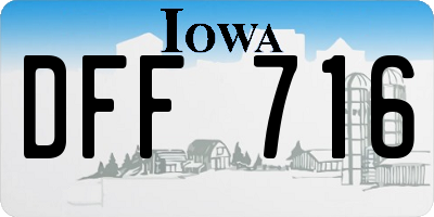 IA license plate DFF716