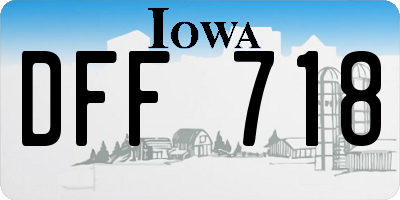 IA license plate DFF718