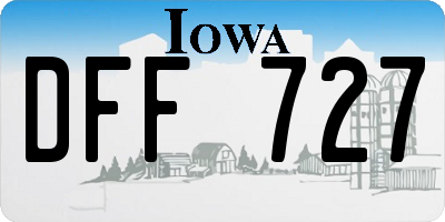 IA license plate DFF727