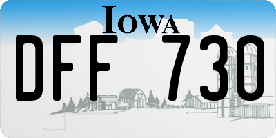 IA license plate DFF730