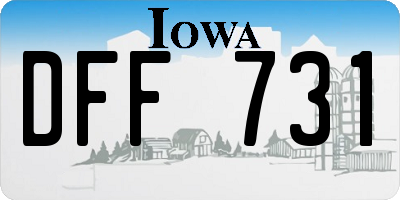 IA license plate DFF731