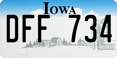 IA license plate DFF734