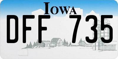 IA license plate DFF735