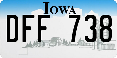 IA license plate DFF738