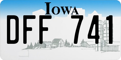 IA license plate DFF741