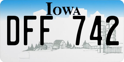 IA license plate DFF742